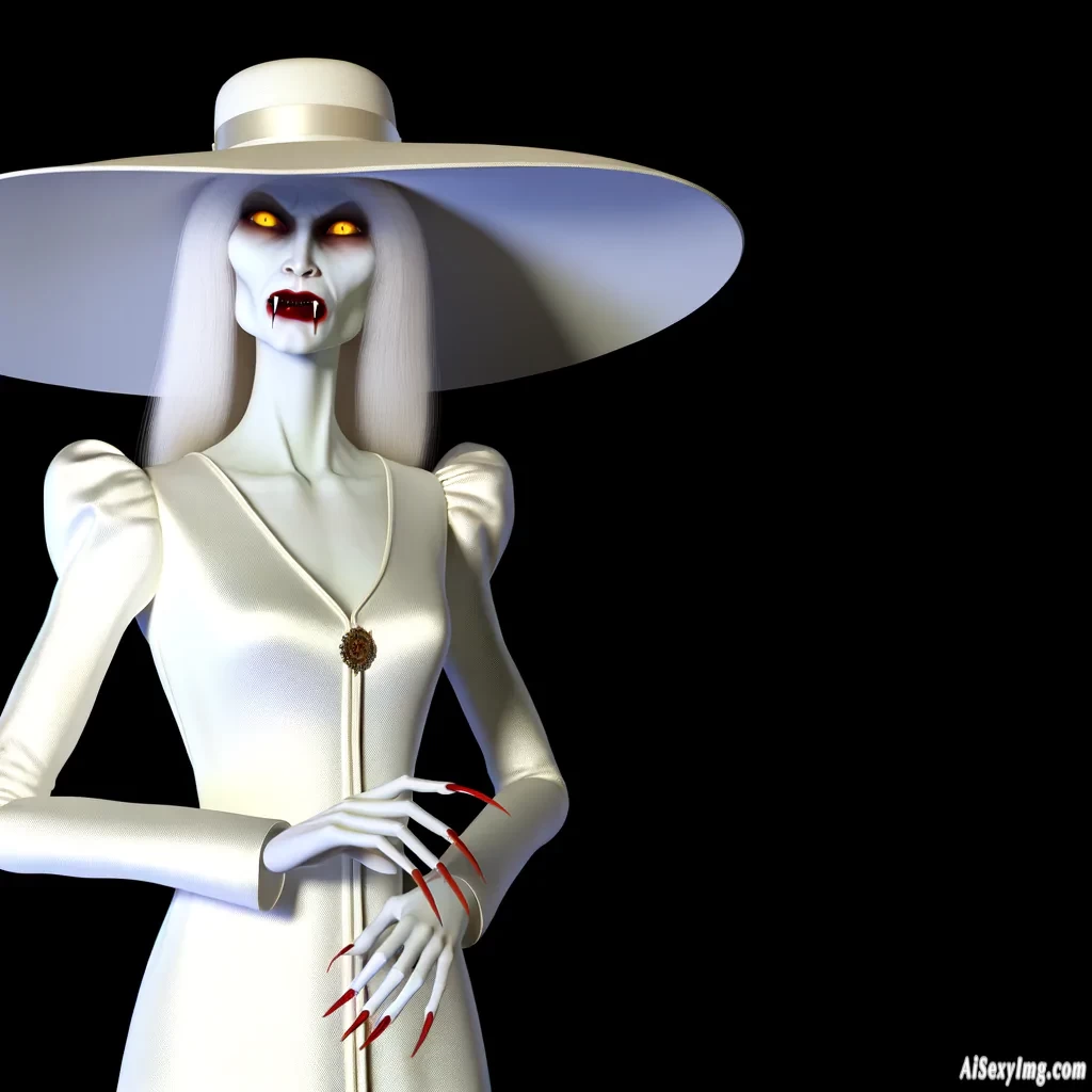 Lady Dimitrescu, the vampire tall woman from the videogame Resident Evil