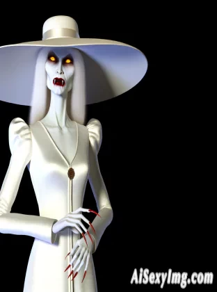 Lady Dimitrescu, the vampire tall woman from the videogame Resident Evil